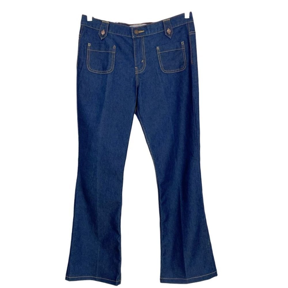 LEVI'S STRAUSS SIGNATURE DARK WASH HIGH RISE FLARED JEANS - 8
